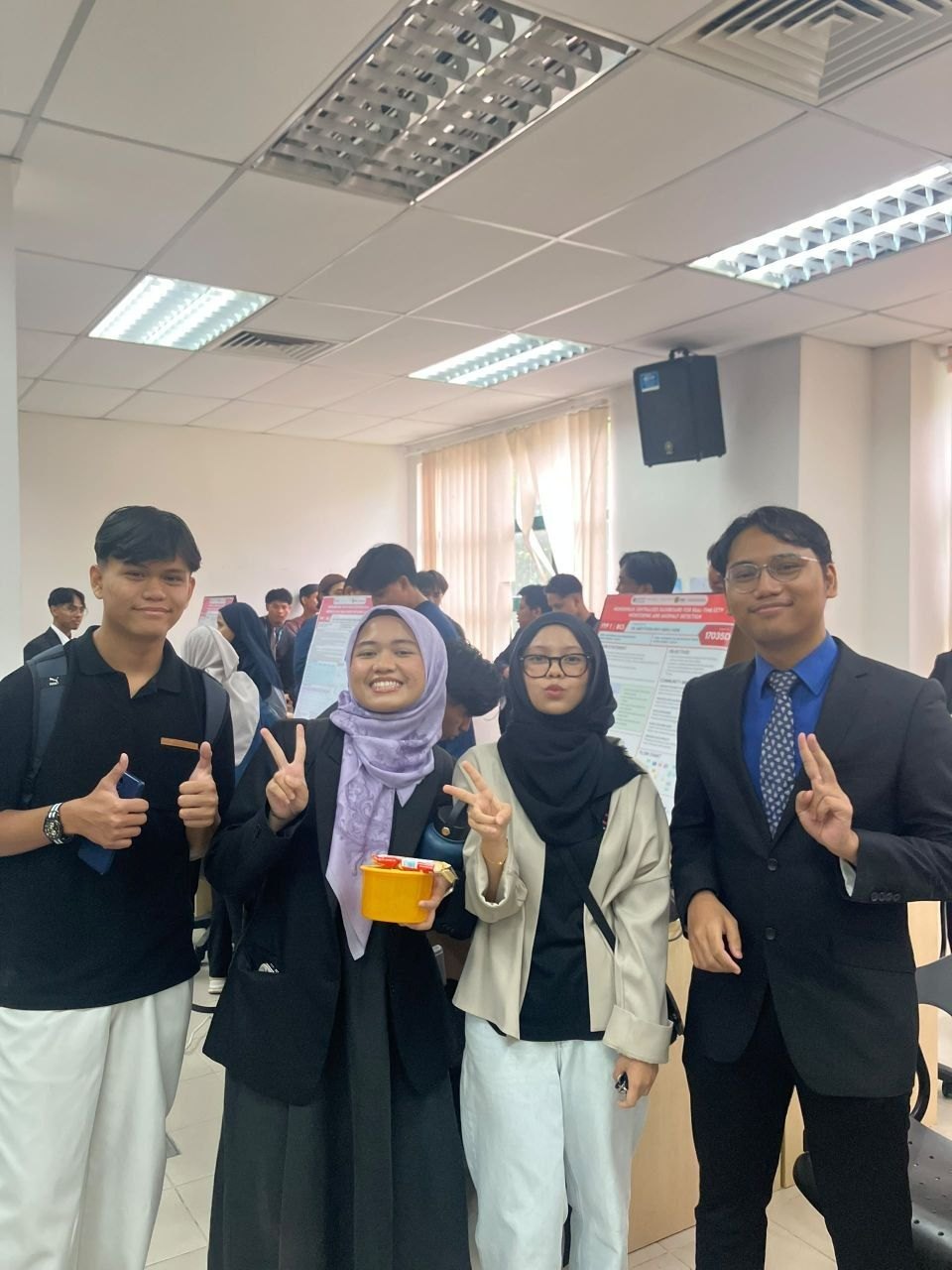 With our supervisor and teammates