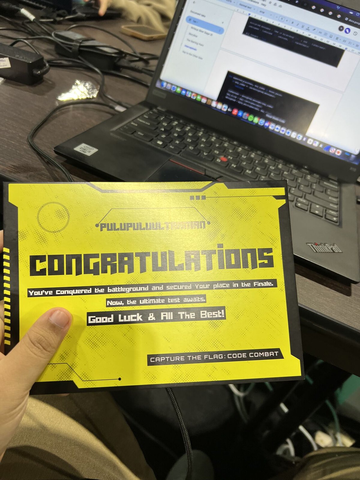 Finals qualification card